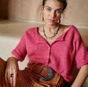 Sezane Paco Sweater - Pink, Small